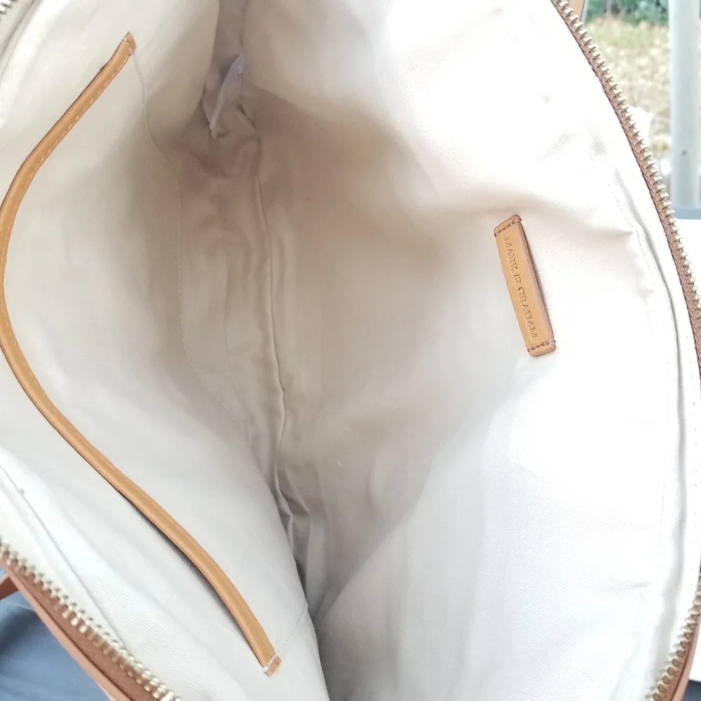 Mark & Graham Tan Laptop Crossbody Bag